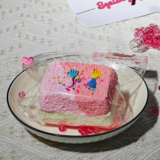 #F0003 big three-layer pink toast （3層の大トースト-粉）